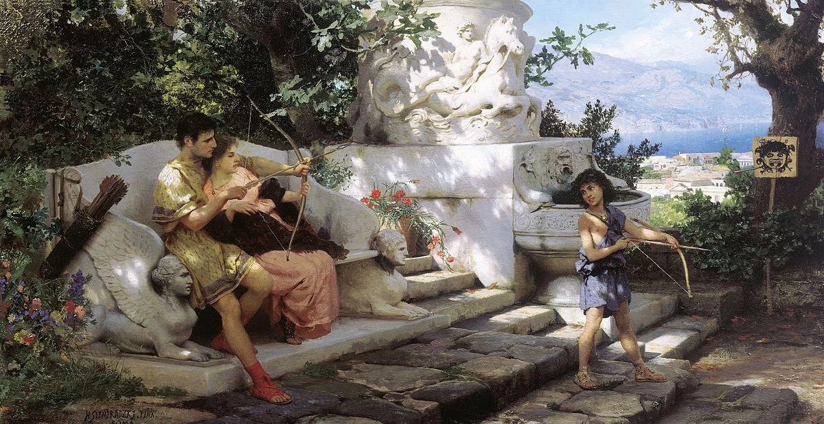 Henryk Siemiradzki - Lezione di tiro con l'arco, Pereslavl, Zalessky Museum, Preserve